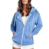 Pullover Damen Elegant Rundhals Oberteile Casual Lose Tshirt Einfarbige Langen Ärmeln Shirts Basic Baumwolle Tunika Bluse Tops Kapuzenpulli Damen One Shoulder Pullover Damen Weihnachten Angeb