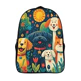 FSHAOETCO Art Dog Rucksäcke Kinder Schulrucksack Schultasche 3D-gedruckte Cartoon Anime Schultaschen Für Jungen Grund- Und Mittelschüler Schulranzen 40x28x16