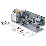CREWORKS Drehmaschine 550W Metalldrehmaschine 7 x 14 Zoll Tischdrehmaschine 180x350MM Drehbank Metall 2250 RPM Mini Drehmaschine für Metallbearbeitung Metal Lathe (7 x 14 Zoll Hellgrau)