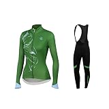Uglyfrog Damen Winter Fleece Radtrikot Set Fahrrad Trikot Langarm + Radlerhose Thermo W