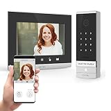 Avidsen Video-Türsprechanlage mit Glasdisplay 17,8 cm (7 Zoll), verbunden mit Ihrem Smartphone mit integrierter Code-Tastatur – Extel Code C