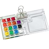 Greethga Reise-Farbpalette, Mini-Reise-Farbpalette, Acryl, Reise-Farbpalette Mini mit Binder-Clips, B