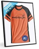 PHOTOLINI Bilderrahmen Trikotrahmen Fußball 70x90, Schwarzer Bilderrahmen für Trikot, Rahmen Trikot 90x70 mit Acrylglas zum Aufhängen, Jersey Frame mit zweifarbiger Rückwand & starkem Magnetsy