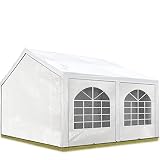 TOOLPORT Hochwertiges Partyzelt 3x5 m Pavillon Zelt PE Plane 450 N Gartenzelt Festzelt Wasserdicht weiß