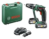 Bosch Home and Garden Bosch Akku Schlagbohrschrauber PSB 18 LI-2 Ergonomic (2 Akku, 18 Volt System, bürstenloser Motor, im Koffer), Grün, 06039B0301
