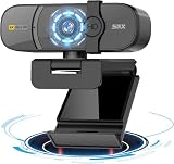 SIIIX USB Webcam, 4K/60FPS Full HD Webcam für PC, Videoanrufe, Computerkamera mit klarem Stereo-Audio, automatische Lichtkorrektur, Plug&Play, funktioniert mit Skype, Zoom, FaceTime, Hang