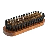 Exklusive Wildlederbürste Raulederbürste Holz braun lackiert mit Messing z2444