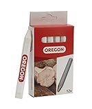 Oregon Multi Surface Marking Crayon, Professionelle 6-Seitige Kreidemarker, Schreiben auf Holz, Metall, Stein, Beton, Fliesen, Keramik, Kunststoff, Glas & Mehr, 12er-Pack, Weiß (295364)