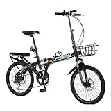 Klapprad 20 Zoll 7-Gang-Antrieb Erwachsene Leichtgewichtiger Rahmen Aus Kohlenstoffstahl Faltbares Fahrrad Mit Scheibenbremsen Geeignet Für Erwachsene Männer B,16