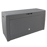 Casaria® Gartenbox UV-beständig 310L Haltegriffe Rollen Terrasse Balkon Wohnzimmer Wintergarten Truhe Gartenbox Kissenbox 119x48cm Rattan-Optik G