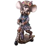 Veronese Design 14 cm Steampunk-Mäuse Roller Racer Kaltgussharz Bronze Finish Tier Sammelfig