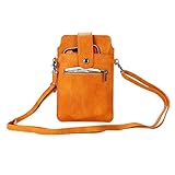 JHDFUB Einfach zu verwenden Diagonaler Handy-Handtasche, Handtasche mit verstellbarem Gurt, Frauen-Geldbeutel Crossbody-Tasche, Leder-Schulter-Telefon-Beutel Clip-on-Design(Brown)