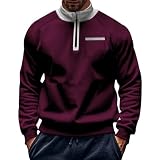 MEIMIYI Sweatshirt Herren Casual Mode Sport Langärmeliges Sweatshirt Herren Slim Fit Rundhals Pullover Herren Klassisch All-Match Sweatshirt Herren C-Purple 3XL