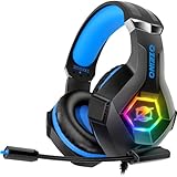 Ozeino Gaming Headset for Xbox Ps4 Ps5 PC, Ps4 Headset with Microphone 3D Surround Sound Headphones Noise Cancelling RGB Lig