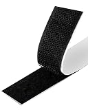 Klettband Selbstklebend, Klettband Selbstklebend Extra Stark Für Moskitonetze, Fenster, Bilderrahmen, Automatten, Handarbeit 2 cm x 1.8 m, Schw