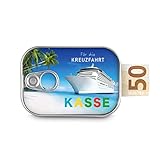 Geldgeschenk für Kreuzfahrt, Schiffsreise und Segeln - Geschenk Reisekasse für Schiff, Kreuzfahrtschiff, Weltenbummler - Sardinendose für Geld, Geschenke Meer, Sp