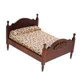 Abaodam Doppelbettmodell Miniatur-bettkissen Aus Holz Etagenbett-Dekoration Zum Selbermachen Minibett Puppenhaus Miniaturmöbel 1:12 Puppenhausbett Europäischer Stil Mikroszene Einzelb