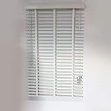 Jalousien in Holz-Optik | 50 mm Lamelle | Verschiedene Größen | Sonnenschutz für Fenster mit Bohren | PVC weiß/grau (weiß, 80 x 175 cm)