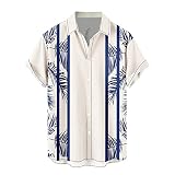 YBWZH Herren Plus Size Kurzarmhemd Hawaiiankokosnuss Farbe Blockiert Strand Stil Trendige Freizeitkleidung Weich Und Atmungsaktiv Tägliche Reise Und Bewegung Männer T-Shirt (White, XXXXXL)