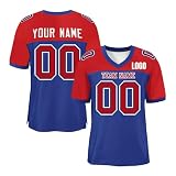 Generisch Personalisiert Herren Sporthemden Rugby Trikot Atmungsaktiv T-Shirt Schnelltrocknend American Football Trikot Individuelles Fußball Trikot Kurzarm Trikot Männer Damen Black Friday Angeb