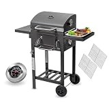 ACTIVA Holzkohlegrill Angular Smart I Holzkohlegrill mit Deckel, verstellbarer Kohlewanne & Thermometer I Grillwagen für ein gelungenes Barb