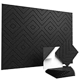 Vieshful Selbstklebende Akustikpaneele 20 Stück 30x30x1 cm – Hochdichte Schallschutzplatten Wandpaneele Selbstklebend – Schallabsorber für Wand & Decke, Studio, Homeoffice, Schlafzimmer, Schw