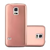 Cadorabo Hülle kompatibel mit Samsung Galaxy S5 MINI S5 MINI DUOS Schutzhülle TPU Silikon Case Metallic Design Slim Kratzfest Gummi mit Rundumschutz Case Hülle für Galaxy S5 MINI S5 MINI DUOS in R