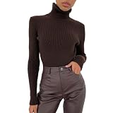 UPOI Rollkragenpullover Damen Rollkragen Strickpullover Elegant Langarm Pullover Basic Casual Rollkragenshirt Einfarbig Turtleneck Gestrickt Obertiele W