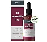 Bio Astaxanthin Tropfen, 8mg Astaxanthin pro Tagesdosis, Hochdosiert & Vegan - 100% natürliches Astaxanthin - Hohe Bioverfügbarkeit - Laborgeprüft, 30
