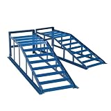 Thanaddo 2X auffahrrampe Rampe bis 2000kg, 275mm Hoch, 265mm Breit, Kfz Rampe Auffahrbock, Pkw SUV Van (Blau)