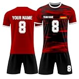 Generisch Fußball Trikot Set Kinder, Personalisierte Fussball Trikots, Fußball Trikot mit Namen Logo und Nummer Jung