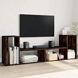 CINDERFUL TV-Schränke 2 STK. Räuchereiche 75x30x50 cm Holzwerkstoff,TVLowboard mit Stauraum – Modernes Wohnzimmerund Schlafzimmermöbel TV-Möbel, TV-Bänk