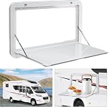 Wandklapptisch für Wohnmobile,Wohnmobil-Aluminium-Klapptisch,klappbarer Wandtisch,Hängender Esstisch,80*45cm,für Wohnmobil Wohnwagen Picknick,Geeignet für Picknick im Freien,Maximale 25 KG (White)