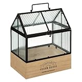 Atmosphera - Gewächshaus House - Holz und Glas - transparent - 26x30-5 cm - Transp