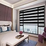 Doppelrollo Klemmfix Verdunkelung 30 x 280 cm Hitzeschutz Energiesparend Dachfenster Verdunkelungsrollo Einfache Installation für Fenster Und Tür, Schw