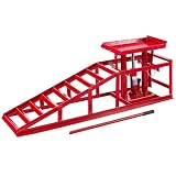 Arebos PKW Auffahrrampe | KFZ Rampe | Hebebühne | Laderampe | Höhenverstellbar von 270-375 mm | 2 T | E