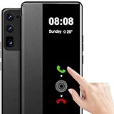 Schutzhülle für Samsung Galaxy S20 Ultra, S-View, Klapphülle aus PU-Leder und TPU-Innenseite für Samsung S20 Ultra, kratzfest, Klapphülle für Samsung Galaxy S20 Ultra (Schwarz)