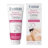 Evolsin® Ekzem & Neurodermitis Creme I OHNE KORTISON I Lotion, Salbe für gereizte, trockene, juckende und irritierte Haut I Bei Juckreiz I dermatologisch g
