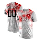 Yolovi Personalisiertes Fussballtrikot mit Namen Nummer Drucken Nationalflagge Sport Casual Trikots Fussballshirts für Herren Damen Jugendliche T