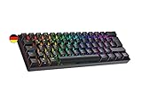 Ranked N60 Nova Mechanische 60 Prozent Tastatur | Hotswap Gaming Keyboard | 62 Programmierbare Tasten mit RGB Beleuchtung | PC/Mac Gamer | ISO DE QWERTZ (Schwarz, Gateron Blue)