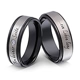 Trauringe Partnerringe Eheringe - inkl. WUNSCHGRAVUR - Edelstahl Zirkonia 58-70 192HDac - mit AMAZON KONFIGURATOR direkt online gestalten !