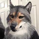 Tierkopf für Halloween-Kostüm, realistische Gesichtsmaske, Einheitsgröße für Erwachsene und Kinder, Themenpartys, Halloween-Party, Verkleidung, Rollenspiel-Masken, Kostümparty (Farbe A)