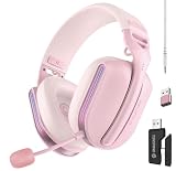 Oniverse Polaris Gaming-Headset, kabellos, kompatibel mit PS5, PS4, Switch 2, PC, Handy, leichte LED-Gamer-Kopfhörer, niedrige Latenz 2,4 GHz oder Bluetooth, 33 Stunden, virtueller 7.1-S