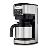 MEDION Kaffeemaschine mit Thermoskanne und Timer (Filtermaschine, 10 Tassen, 1,25 Liter, 900 Watt, Timer Zeitschaltuhr, Antitropf, Display, MD11019)