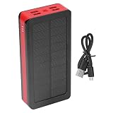 Solar Power Bank Tragbare 30000 MAH 4 USB -Anschlüsse Ausgabe Doppeler Eingang Schnelles Laden mit 32 LED -Licht -Energieeinsparungen für Camping -Wanderabenteuer N