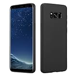 HSP Schwarze Hülle kompatibel mit Samsung Galaxy S8 | Premium TPU Silikon Case | Geeignet für Induktives Laden | Kratzfest Stoßfest | Matte Oberfläche | Passgenaue, weiche, dünne Schutzhü