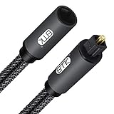 EMK Optisches Kabel Optisches Audiokabel Digital Toslink Kabel Spdif Kabel Kompatibel mit TV, Soundbar, Heimkino und Mehr (Optisches Verlängerungs Kabel Schwarz, 1.5M)