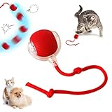 Interaktives Katzenspielzeug Katzenball, Katzenspielzeug Elektrisch Katzenball Katzenspielzeug Selbstbeschäftigung Automatisch Rollender Intelligenz Katzenspielzeug Ball für Katzen Hunde (Rot)