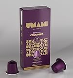 Umami Coffee - Colombia Espresso Kapseln – Klassischer Geschmack mit Noten von Karamell & Zitrusfrüchten – 100% Kompatibel mit Nespresso® Maschinen - 1x 10 Kap