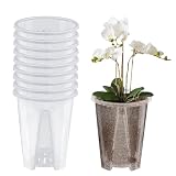 Zimoer 10 Stück Orchidee Pflanztöpfe Transparent, Blumentopf aus Kunststoff, Orchideentöpfe Blumentopf Orchidee Anzuchttöpfe, Verdicken töpfe Einpflanzen für Indoor Outdoor Balkon Schreibtisch (10cm)